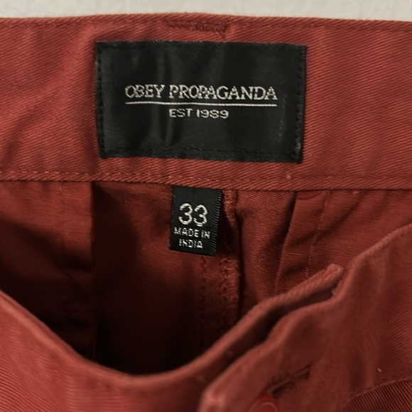 Obey Propaganda Red Chino Pants W33 - Picture 2 of 3